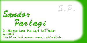 sandor parlagi business card